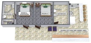 Here's a floor plan of the room so you can visualize the space better!
