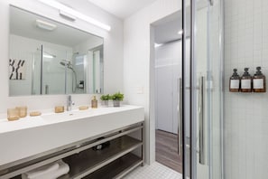The bathroom is a private sanctuary, with a layout and features that make it the perfect place to rejuvenate.