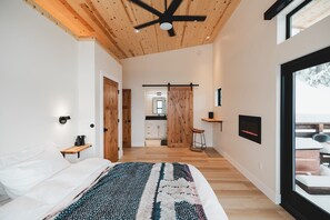 The primary enjoys a private deck as well as ensuite bath