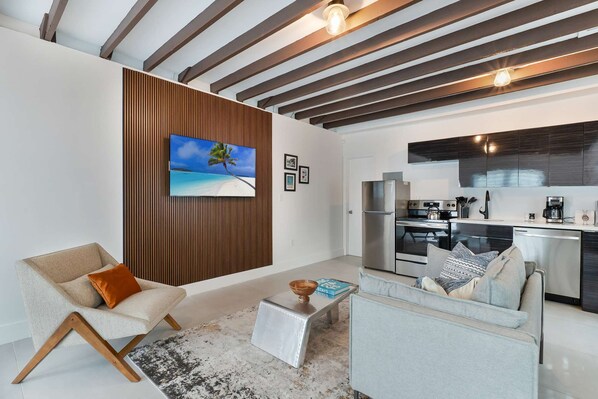 Stylish open-concept living area