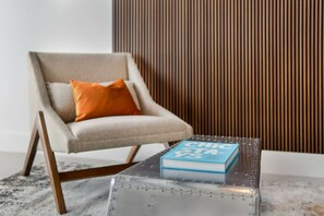 Chic contemporary living room corner.