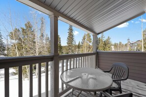 Private balcony with outdoor seating.