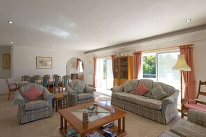 Living room and indoor dining table for ten