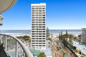 Refreshing scenery in the balcony area with the ocean and the city views