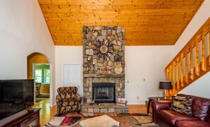Gas log fireplace for those chilly nights