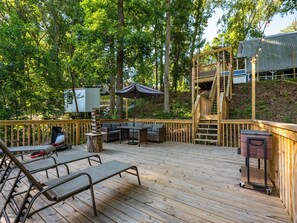 Spacious deck with seating, grill, and fun outdoor games year around!