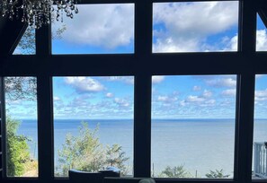 Ocean view and a  bright blue sky