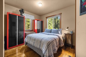 This bedroom is my favorite escape, with sunlight streaming through the window and a bed that invites relaxation.