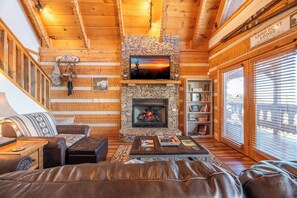 Lamp Post Lodge's cozy living area