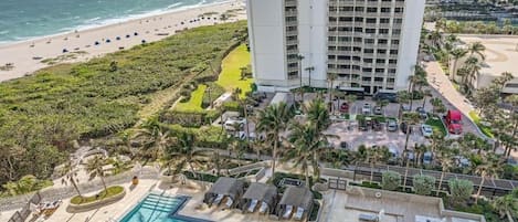 View to ocean front pool