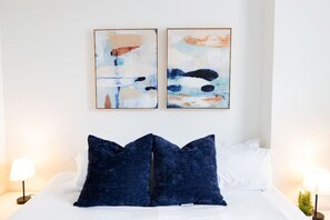 The bedroom offers a sanctuary of calm, where you can unwind and recharge in comfort and style.