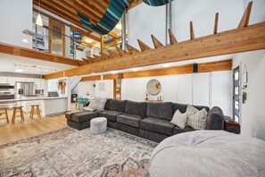 The home has a spacious open floor plan.