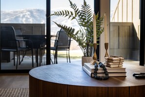The patio is just outside the living area and right on the golf course.