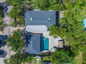 Direct overhead aerial view.