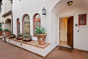 Welcoming Private Entrance with Traditional Santa Barbara Charm