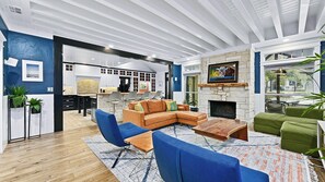 Home chefs and hosts will enjoy staying close to all of the action in the living room. 