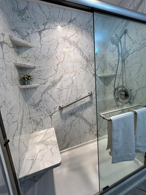 Full Bathroom with spacious shower that is easy to enter