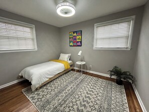 Stackable two twin beds can be used separately or connected as a king bed