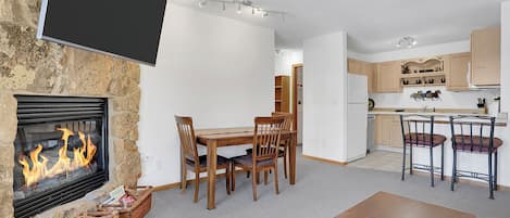 Gas fireplace in living room