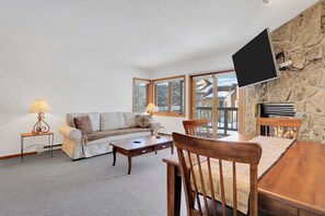 Living room with ski area view