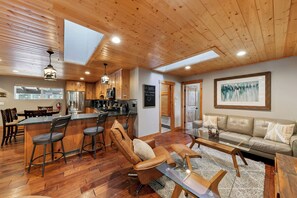 Plenty of seating in the open plan living area making it easy to keep the whole family together