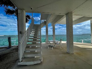 View of stairs going up to the main level