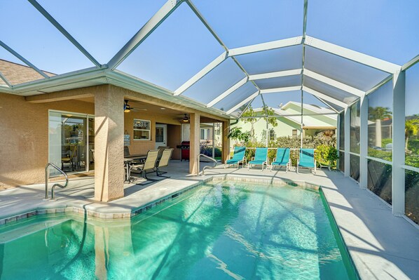Cape Coral Vacation Rental | 3BR | 2BA | 1 Step Required | 1,400 Sq Ft
