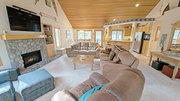 The main area is open concept with Living, Dining and Kitchen