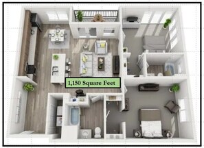 Floor Plan 1,150 Square Feet