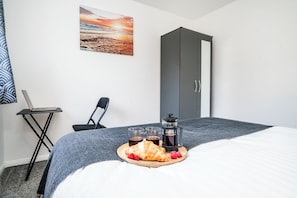 Bedroom 2 with double bed and work station