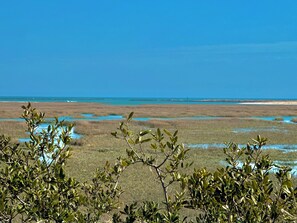 High Tide in the Inlet off the back deck. There is an Ocean View! Stunning!
