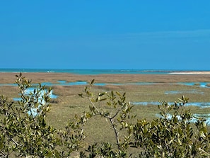 High Tide in the Inlet off the back deck. There is an Ocean View! Stunning!