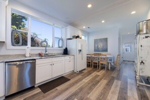 Kitchen with table for eight