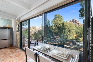 Dining with a view—Elephant Mountain just outside your window