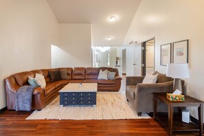 Sleek, stylish, and comfortable. This modern living room is a perfect place to relax and entertain