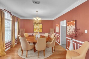 Architecture, Building, Dining Room, Dining Table, Furniture