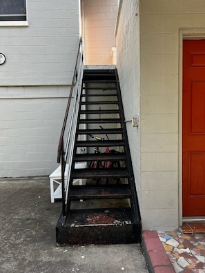 Stairs up to unit. 