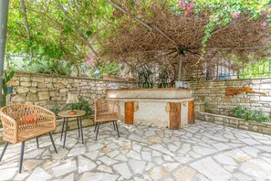 Coffee table on the courtyard