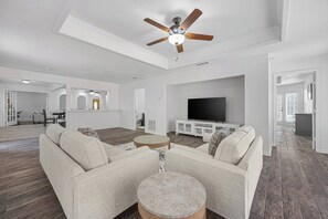Living Room With Roku Smart TV