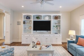 Multiple living areas designed for a group.