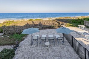 Spacious patio with newly laid pavers
