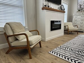 Seating by Fireplace in Bedroom