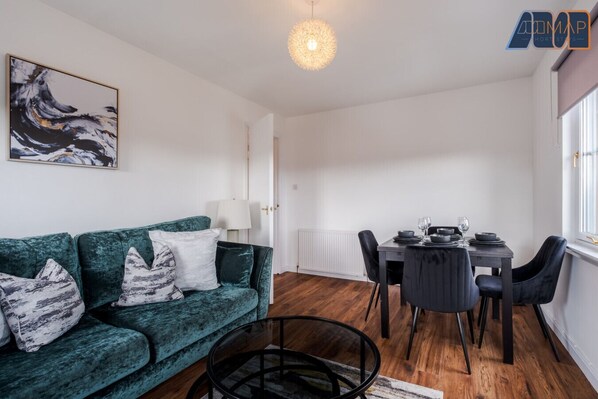 Relax in the cozy ambiance of our modern living room