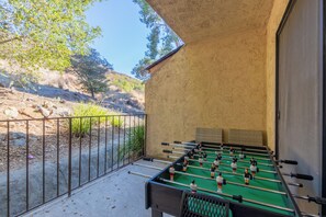 Patio with Foosball Table and Seating Area