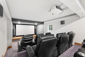 Theater room ready to stream movies from your favorite service or select from the DVD collection