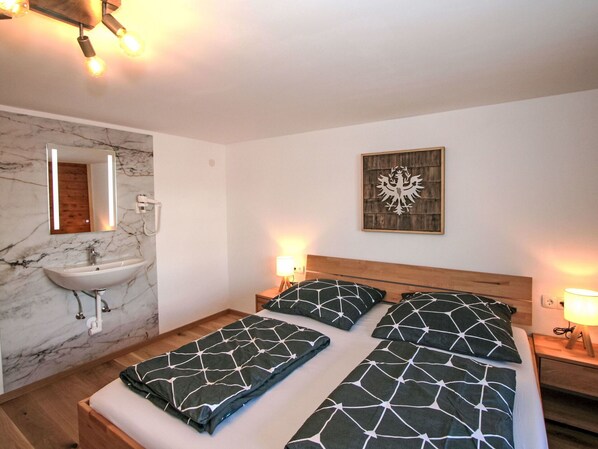Furniture, Interior Design, Flooring, Floor, Bed, Bedroom, Wood, Room, Ceiling, Bed Sheet