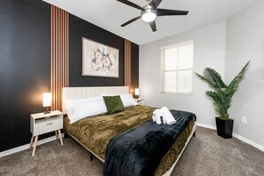 Minimalist Bedroom 1 with cozy king bed