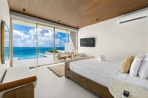 Start your day with breathtaking ocean views in this modern suite, complete with a private pool and stunning ocean vistas.