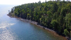 Enjoy 500 feet of private Lake Superior beach