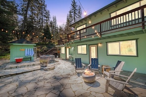 Relax by the firepit under the twilight sky